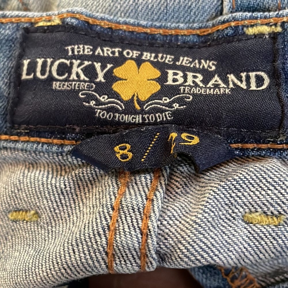 Lucky Brand 🍀 Sweet-N-Low Loose Raw Hem Denim Bermuda Shorts, Size 8/29 - Picture 6 of 16